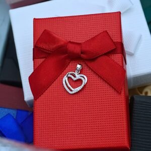 Silver Double Heart Pendant "Evelyn" made of Silver 925