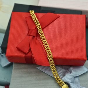 Gold Plated Chain Bracelet “Taylor”, made of Sterling Silver 925