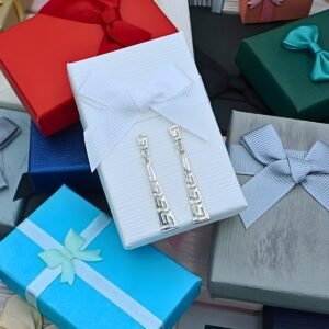 Alternative view of Meandros Dangle Earrings "Danai", made of Silver 925