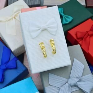 Meandros Gold Plated Stud Earrings "Iziana", made of Silver