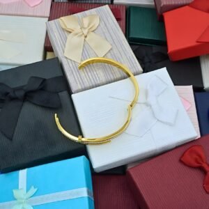 Alternative view of Gold Plated Cuff Bracelet “Alysa”, made of Stainless Steel