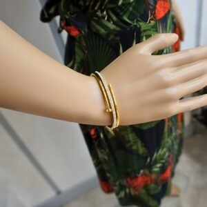 Gold Plated Cuff Bracelet “Alysa”, made of Stainless Steel