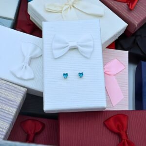 Small Light Blue Hearts Earrings "Zemra" made of Silver 925