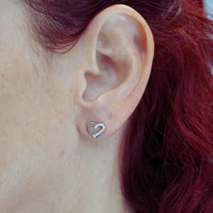 Alternative view of Heart Earrings "Ageliki", made of Sterling Silver 925