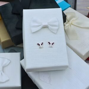 Purple Butterfly Stud Earrings "Lili", made of 925 Sterling Silver