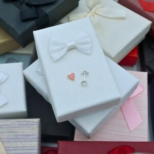 Pink Heart Stud Earrings "Mia", made of 925 Sterling Silver