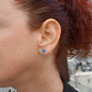 Blue Heart Stud Earrings "Mia", made of 925 Sterling Silver