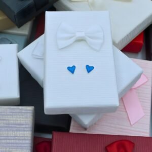 Blue Heart Stud Earrings "Mia", made of 925 Sterling Silver