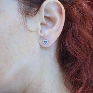 Evil Eye Heart Earrings "Myrto", made of 925 Silver