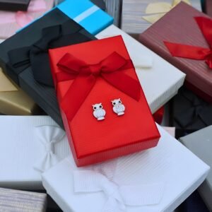 Silver Owl Stud Earrings "Hootsie", made of 925 Silver