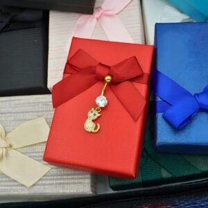 Cat Belly Button Ring "Bella", made of Gold Plated Stainless Steel