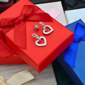 Heart Dangle Earrings "Adelaidas Hearts", made of Silver 925