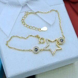 Greek Evil Eye Bracelet "Star", made of 925 Sterling Silver