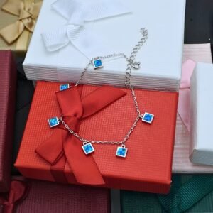 Blue Opal Bracelet "Petra", made of 925 Sterling Silver