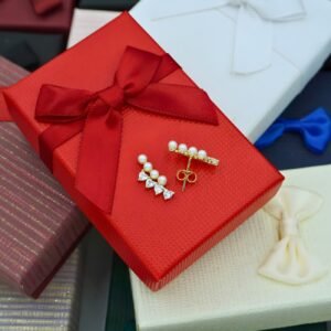 Pearl Heart Earrings "Calliope", made of Silver, Gold Plated